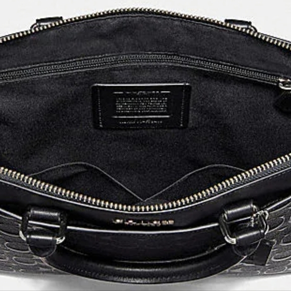 1 left COACH Embossed Signature Leather Atache Bag Briefcase Laptop Computer Bag - Picture 10 of 12